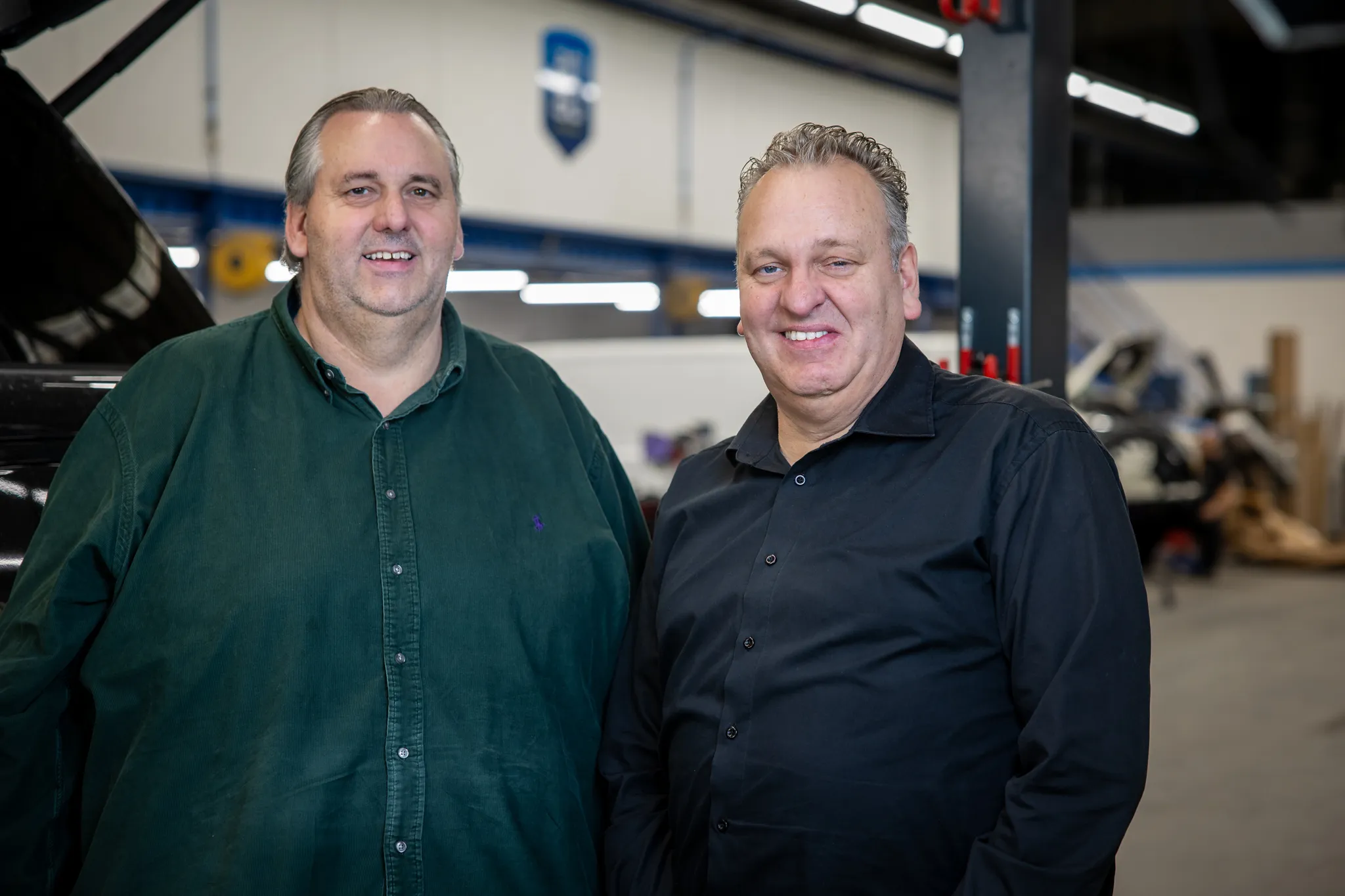 Roderic en Pascal, de eigenaren van Autoschade Merkelbag